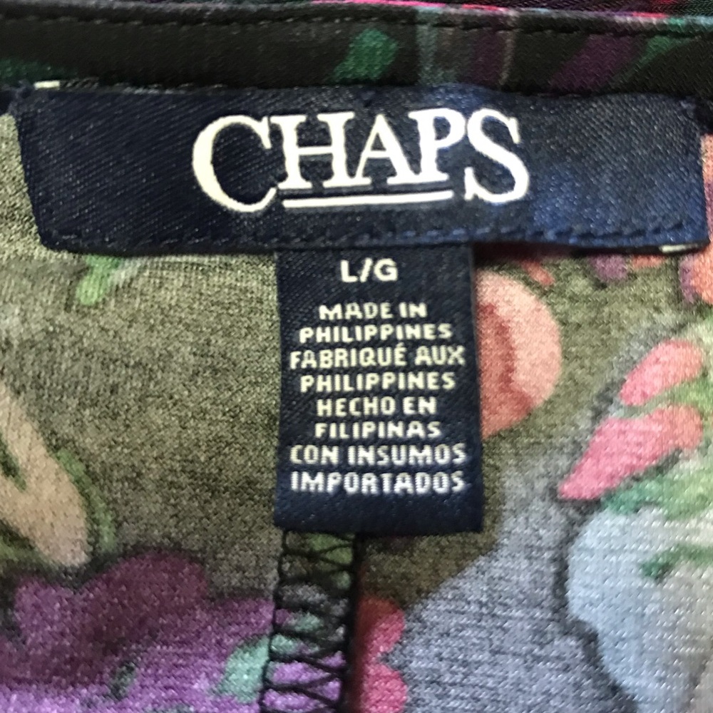 π·NWT! Chaps Vibrant Floral Faux Wrap Dress - Picture 4 of 7